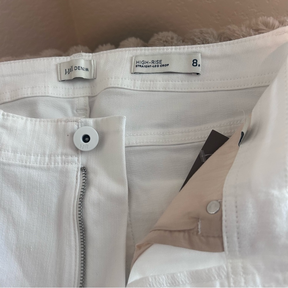 J Jill Fringe Hem White Jeans NWT - Picture 5 of 9